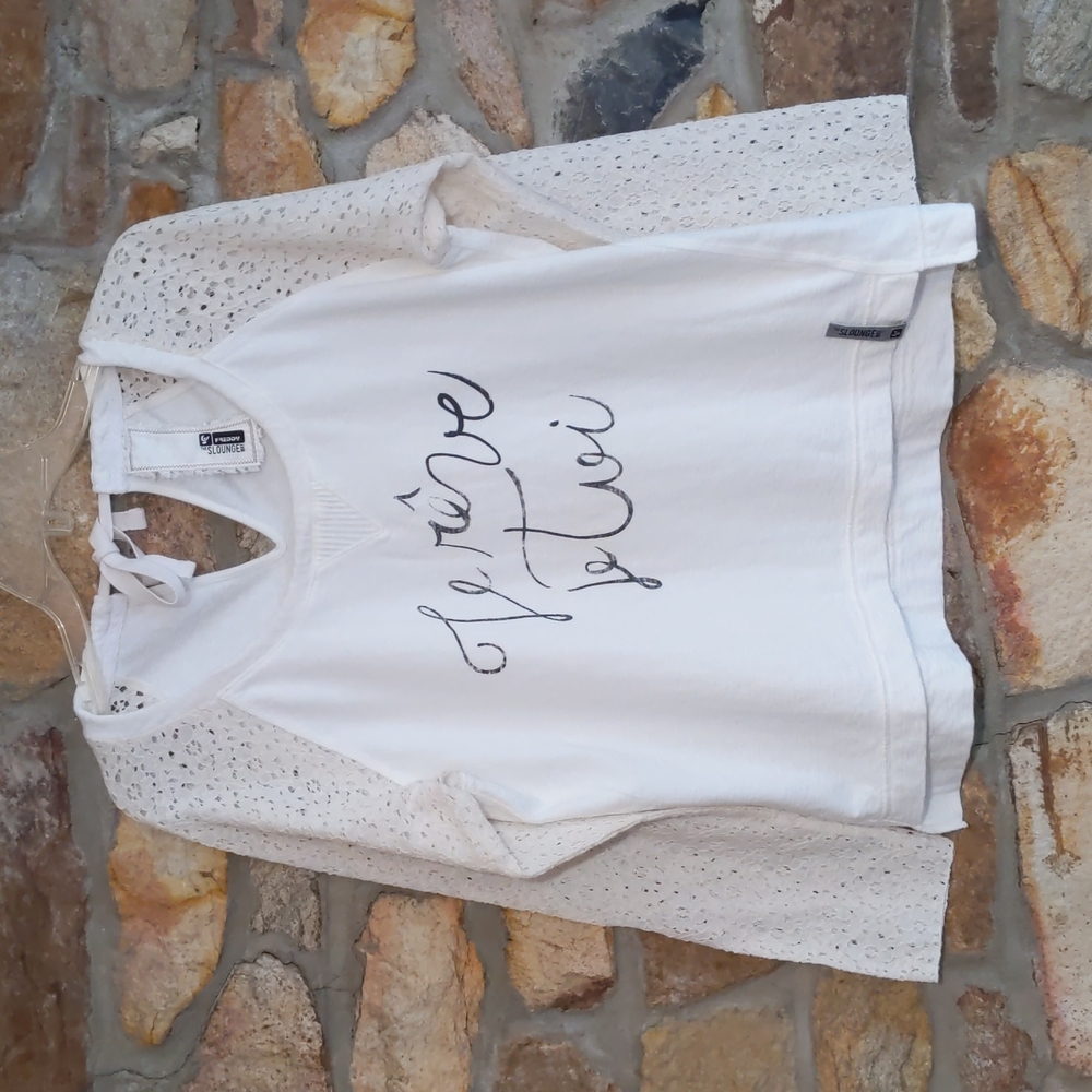 Freddy the slounge way cream lace top